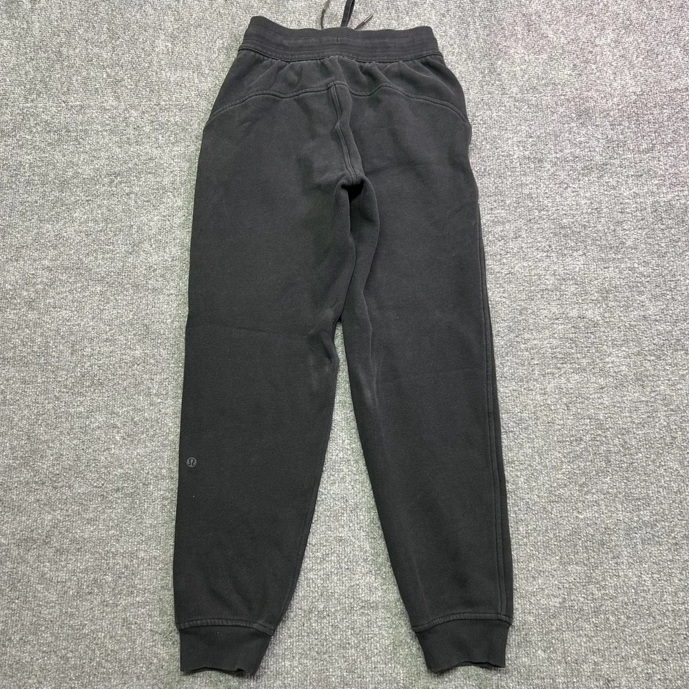 Lululemon Sweatpants Womens 2 Black Fleece Jogger Pockets Athletic LW5CUNS